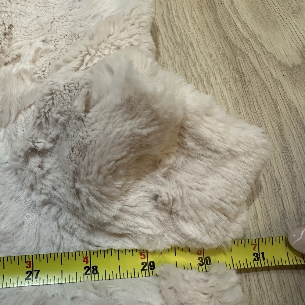 Maeve By Anthropologie Faux Fur T Shirt Cropped Short Sleeve Ivory Women's 1X - Picture 5 of 8